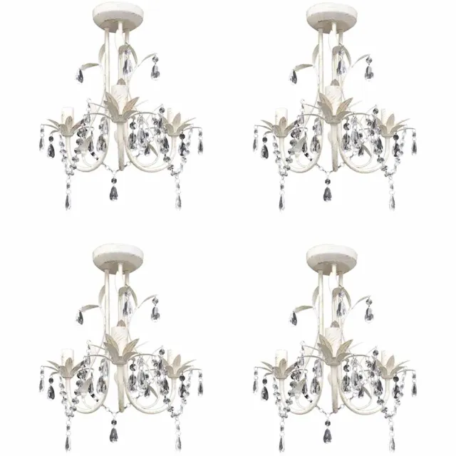 vidaXL Kroonluchters kristal 4 st elegant wit