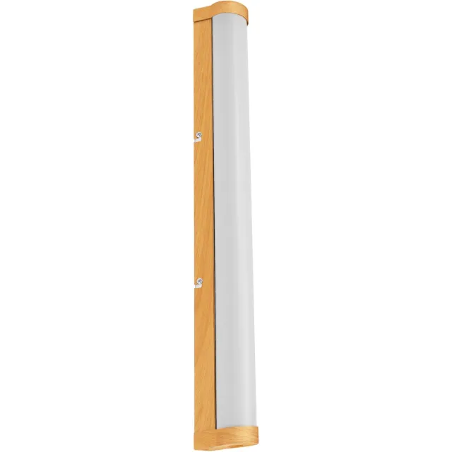 Osram ORBIS Tube LED spiegel/wandlamp, mat glas/houtdecor, 12W, 1200lm, dimbaar, 3000/4000K verstelbaar via wandschakelaar, 60cm diameter, IP44 bescherming tegen vreemde voorwerpen/spatwater Houten decor
