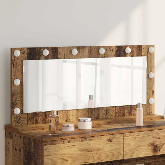vidaXL Schmink Spiegel Oudhout 100 x 45 x 18 cm Rechthoekig Bruin