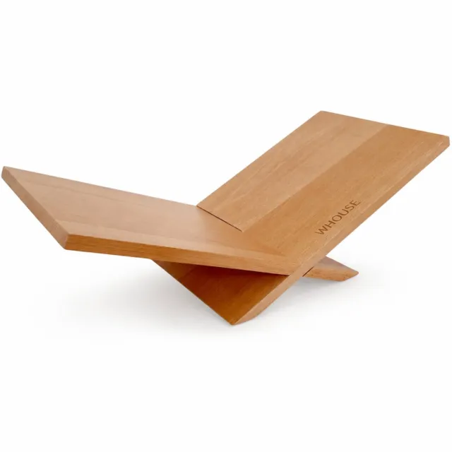 WHOUSE Boekenstandaard – Steun – Houder – Hout - Beige - 44x21x13,5cm