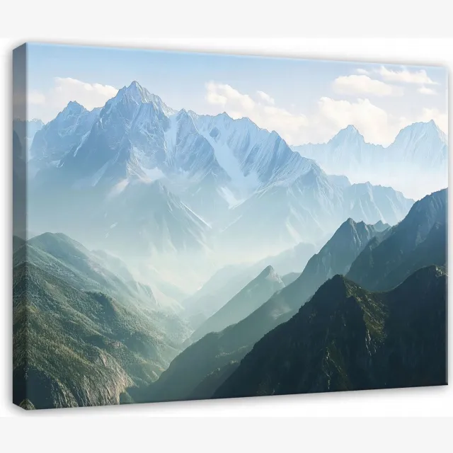 WALLARENA Canvas schilderij - 60x40 cm - afbeelding van bergen en natuur voor woonkamer, slaapkamer, keuken multikleurig
