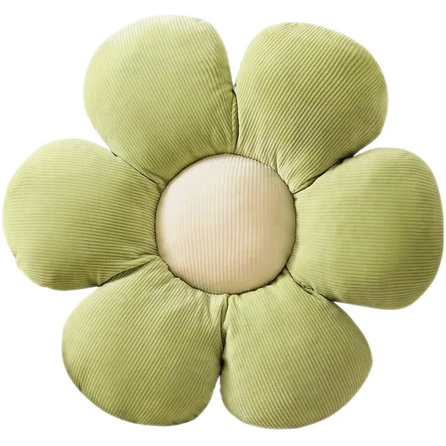 Ibenzoa Bloemvormig Pluche Vloerkussen voor Stijlvolle Kamerdecoratie en Comfortabel Zitplezier groen en wit