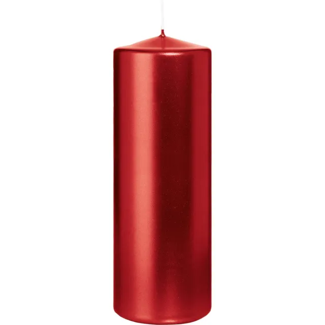 Wiedemann Cilinderkaars/stompkaars - metallic rood - 20 x 7 cm - 103 branduren - zuilkaarsen Donkerrood