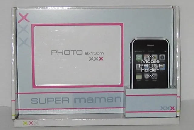 Gifa Grafix fotolijst met GSM houder Super Maman grijs