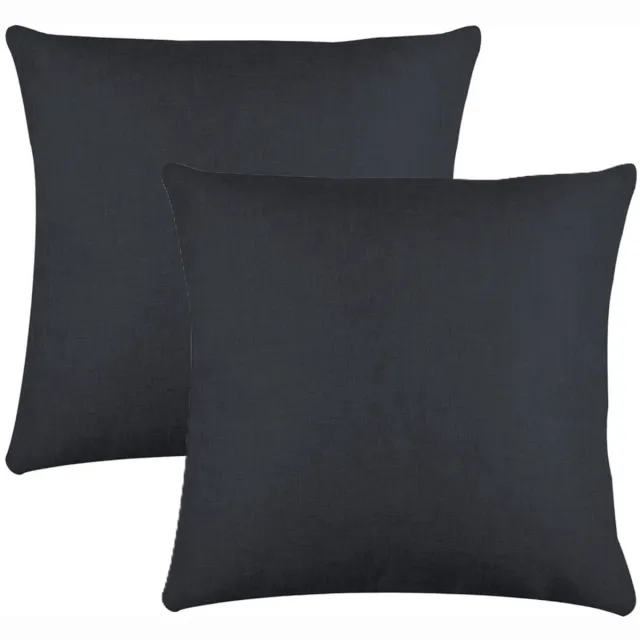 Stof Textile sierkussen Bea - 2x - antraciet - 50 x 50 cm - bank kussens - zitkussens - binnen/buiten - polyester