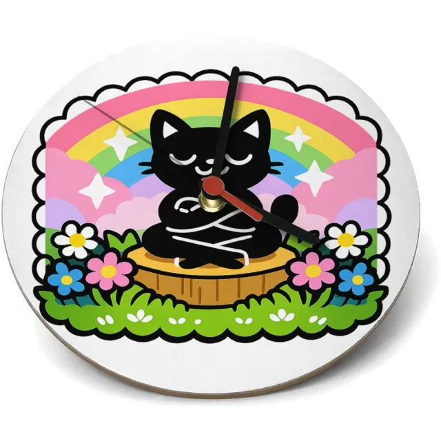 Mr Cadeautjes Klok rond Ø 19 - design Een vrolijke, assertieve stickerstijl met een andere houding | cadeau Wit