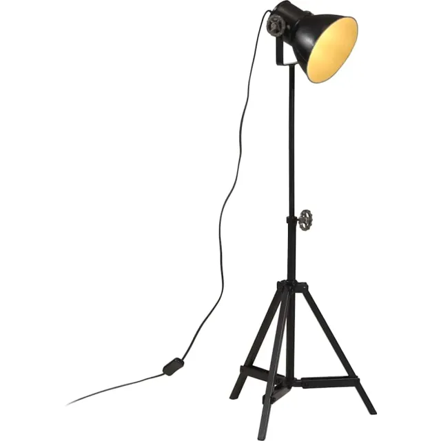 vidaXL Vloerlamp 25 W E27 35x35x65/95 cm zwart