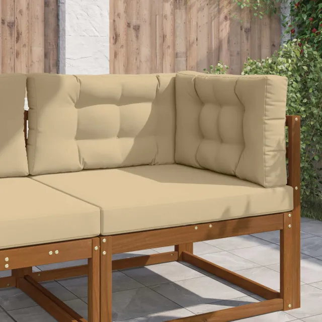 vidaXL Buiten bankkussen Stof Beige 80 x 80 cm