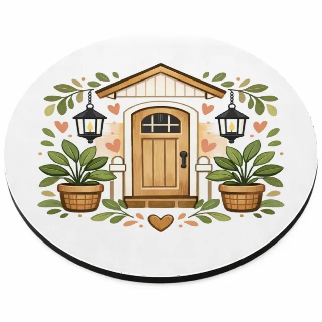 Mr Cadeautjes MDF magnetische fotolijst rond Ø 9,5 - design Familie-entree met speelse botanische omlijsting | cadeau Wit