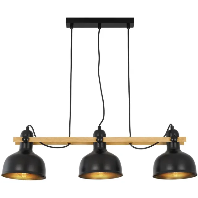 Glitzerlife Hanglampen - Industrial Retro design - 1xE27 - verstelbare hoogte 150cm - eisen materiaal - Ø18cm - zwart - hanglamp eetkamer woonkamer keuken flur