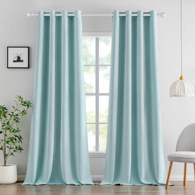CLORD Gordijnen - Lichtblauw Opaak - Verduisterend - Thermisch Beschermend - Set van 2 140 x 260 cm