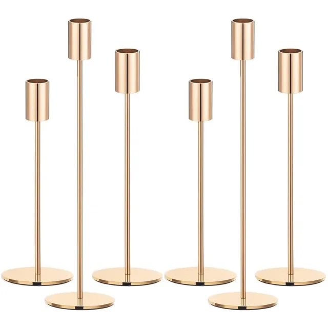 Ibenzoa Decoratieve Set van 6 Gouden Kandelaren voor Tafeldecoratie en Feesten