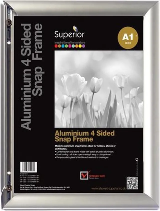 Seco kliklijst - A1 - zilver - aluminium - 25mm frame