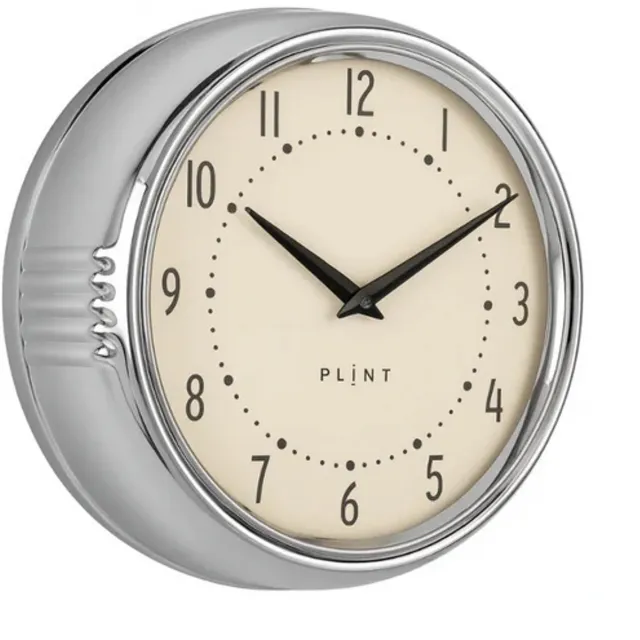 plint Retro Wandklok Chrome