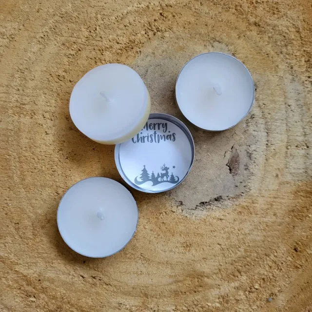 FlexMade.nl Waxinelichtjes - 3 kaarsjes met tekst - Cadeau - verborgen boodschap wit