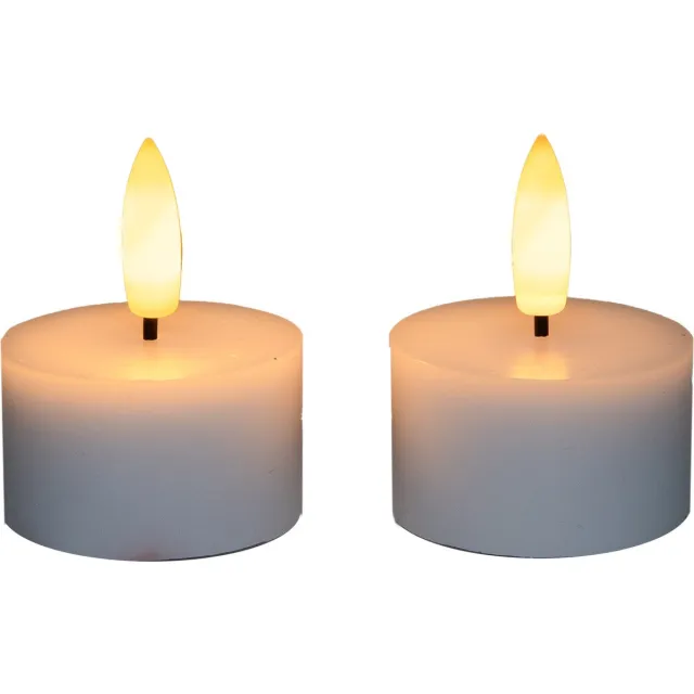Anna's Collection LED theelichtjes/waxinelichtjes - 6x - wit - D4 x H5 cm - 3D vlam - timer - kaarsen