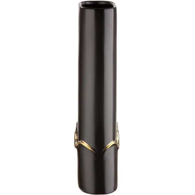 Gilde Art Collection Live vaas - zwart goud black,keramiek L. 8 cm, W. 14 cm, H. 35 cm