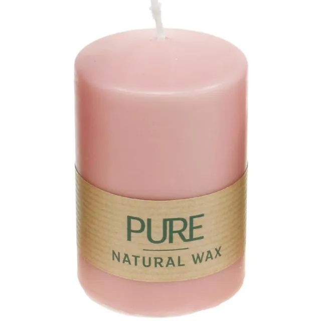 Wenzel Kerzen PURE stompkaars 90/60 roze sierkaars duurzame kaarsdecoratie van natuu