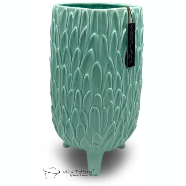 Villa Pottery Vivat vaas Mint Groen 16x29 blauw