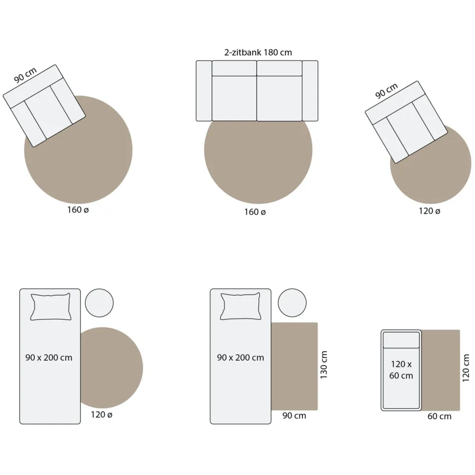 NOUS Living binnen- en buitenvloerkleed rond panterprint (Ø200 cm) bruin/zand, foto 3