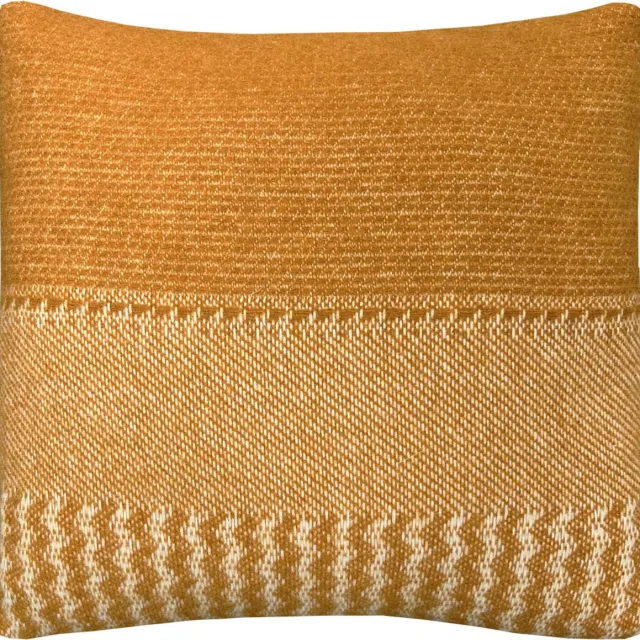 Malagoon Uptown wool cushion ocre square Okergeel