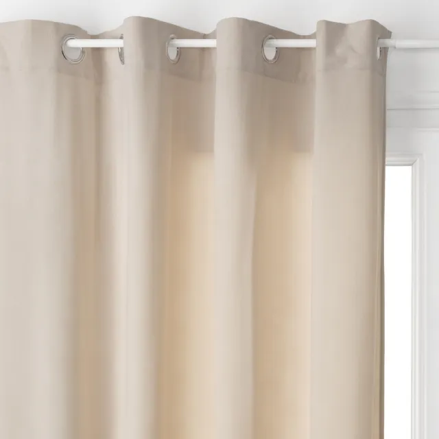 Atmosphera Créateur d'intérieur® GORDIJN MET 8 METALEN RINGEN - POLYESTER - H 260 X L 140 CM - TAUPE