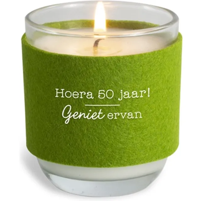 Miko Kaars Cosy Candle - Hoera 50 jaar Multi