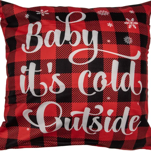 Clayre & Eef Kussenhoes 45x45 cm Rood Synthetisch Winter