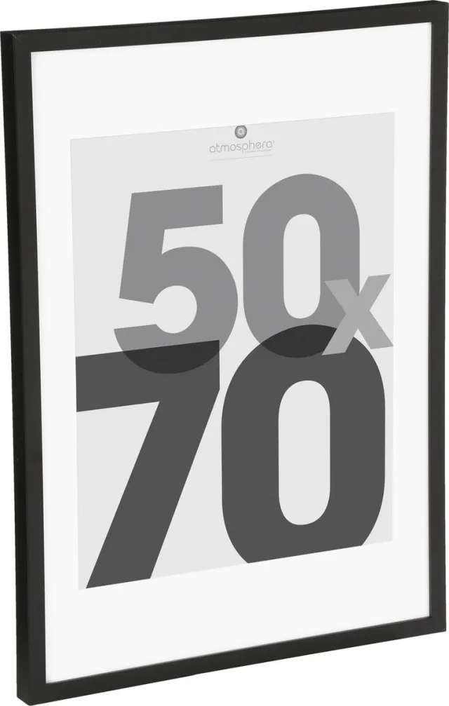 Atmosphera Créateur d'intérieur® Fotokader - 50 X 70 cm - MDF - Zwart - Met Passe-Partout