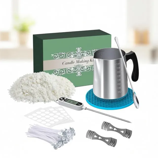 Maison Elara DIY Kaarsen Maak Kit met Soja Was - 900ml Gietpot Wit