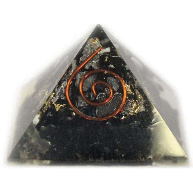 Ancient Wisdom Kleine Orgonite Piramide 25mm Gemchips en Koper