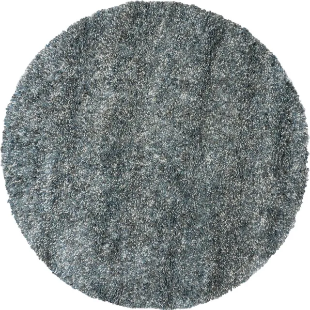 Veer Carpets Vloerkleed Zumba Aqua 512 Rond ø200 cm - Hoogpolig Wollen Design Vloerkleed Blauw