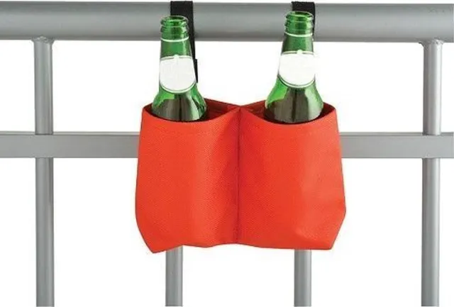 Esschert Design Balkon FlessenHouder ( 20 x 14 cm Rood ) ook handig voor aan uw tuinstoel !