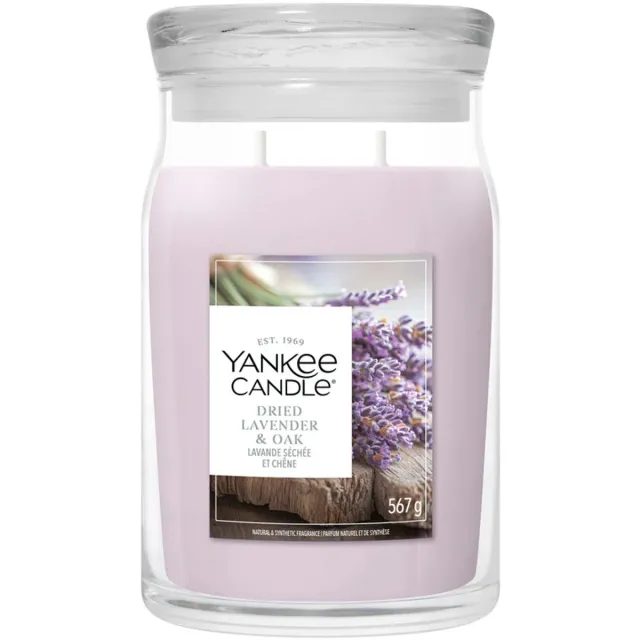 Yankee Candle Dried Lavender & Oak Large Jar - tot 80 branduren Paars