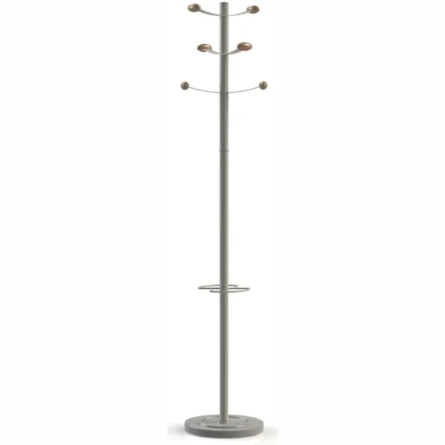 Unilux kapstok Bouquet, hoogte 175 cm, 6 kledinghaken, grijs/hout