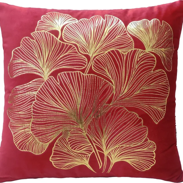 Urbane Hide Kussenhoezen 45x45 cm | Kussenhoes | Kussenhoesjes | Velvet | met rits | Rood Goud & Rood