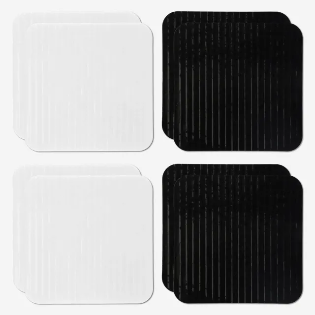 Imperatoris Vloerkleed Stoppers - Anti-krul Hoeken - Tapijt Grijpers - Zelfklevend en Herbruikbaar - Voorkomt Uitglijden - Set van 8 - Zwart , wit - 10 x 10 cm Wit , Zwart