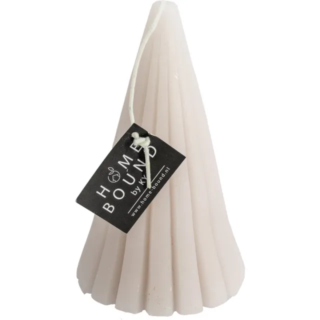 homebound by ky Kaars boom beige | 8x8x15cm | figuurkaars boom Off-white