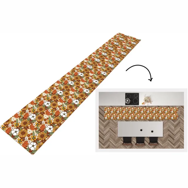 KitchenYeah Keukenloper 300x50 cm - Keukenmat vinyl Bloemen - Vintage - Patronen - Keukenmatten loper - Keuken vloerkleed tapijt Vintage - Bloemen