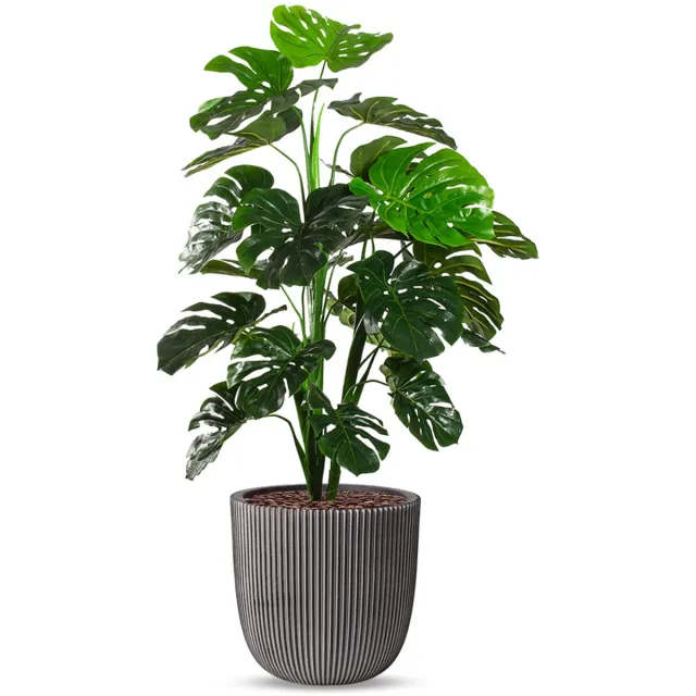 HTT Decorations Kunstplant Monstera in Planter Ball groove antraciet H135 cm