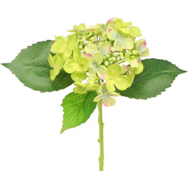 Viana Kunsthortensia's Groene Bloemen Bladeren L43cm 2st groente
