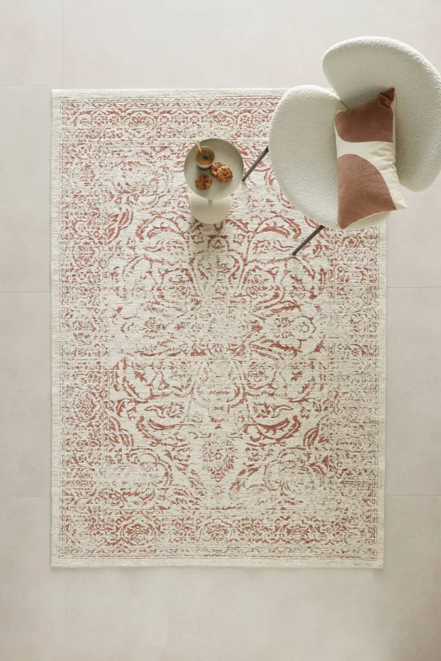 NOUS Living vloerkleed Taylor crème bordeaux, foto 2