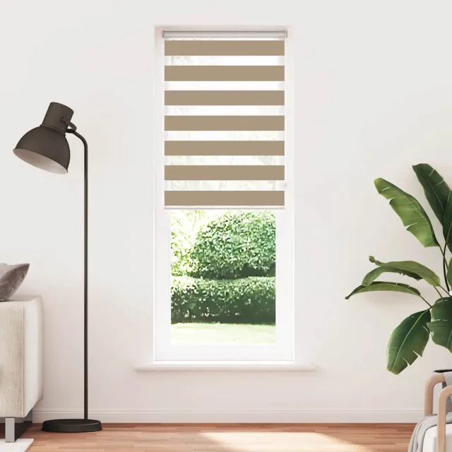 vidaXL Zebra Blind 90x230 cm stofbreedte 85,9 cm polyester zandbruin