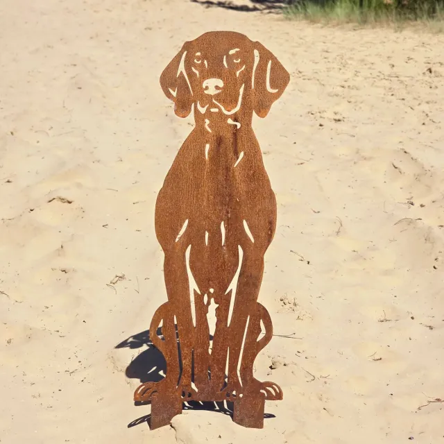 rusty friends Vizsla - Weimaraner - silhouet hond - cortenstaal - NL product - Ware grootte