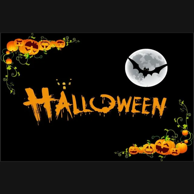 FOTAPIJT Halloween Donker - Bedrukte Deurmat - Vloerkleed - Deurmat voor Binnen en Buiten - Termo Antislip - 50x75 cm - 4 mm - Polyester - Kerstcadeau Zwart