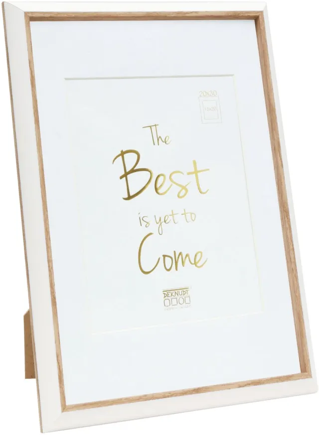 Deknudt Frames fotolijst S46WG1 P1 - wit/naturel - 15x20 / 20x30 cm