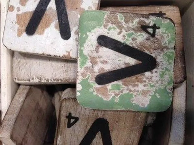 Joni's Clayre & Eef houten letters & tekens Scrabble Letter V Zie foto wordt assorti geleverd