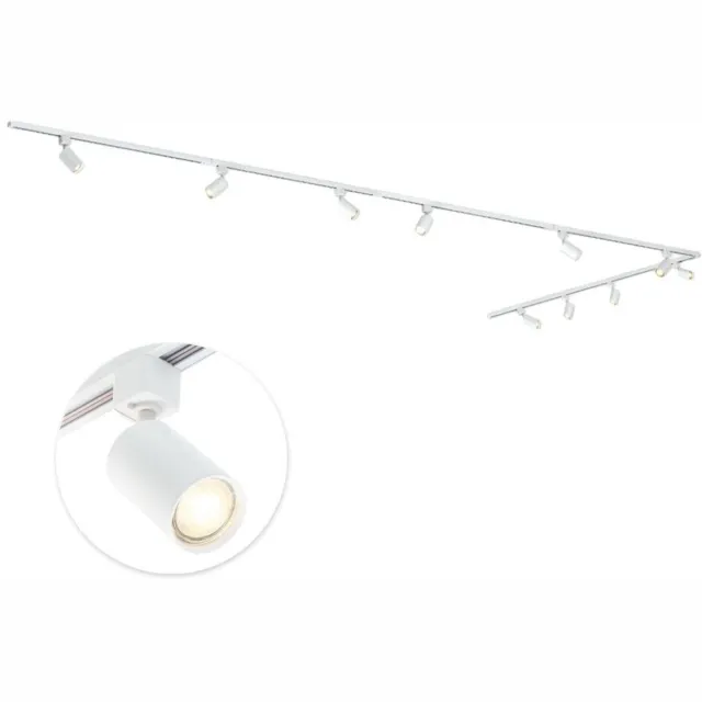 Qub Focus Railverlichting - Wit - 400 cm - L-Vorm - 6x GU10 Spots - Dimbaar - Complete Set 400 cm - Zwart - L vorm - 6x Spots