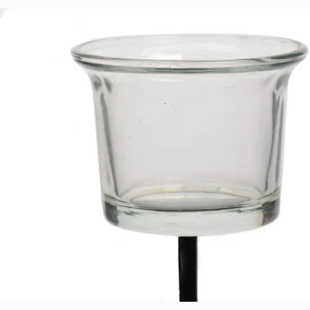 Decoris Theelicht glas steel d6h10 cm helderDecoris transparant
