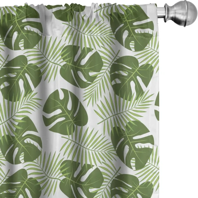 ABAKUHAUS Groene gordijnen 2-delige set 75x245 cm – Microvezel